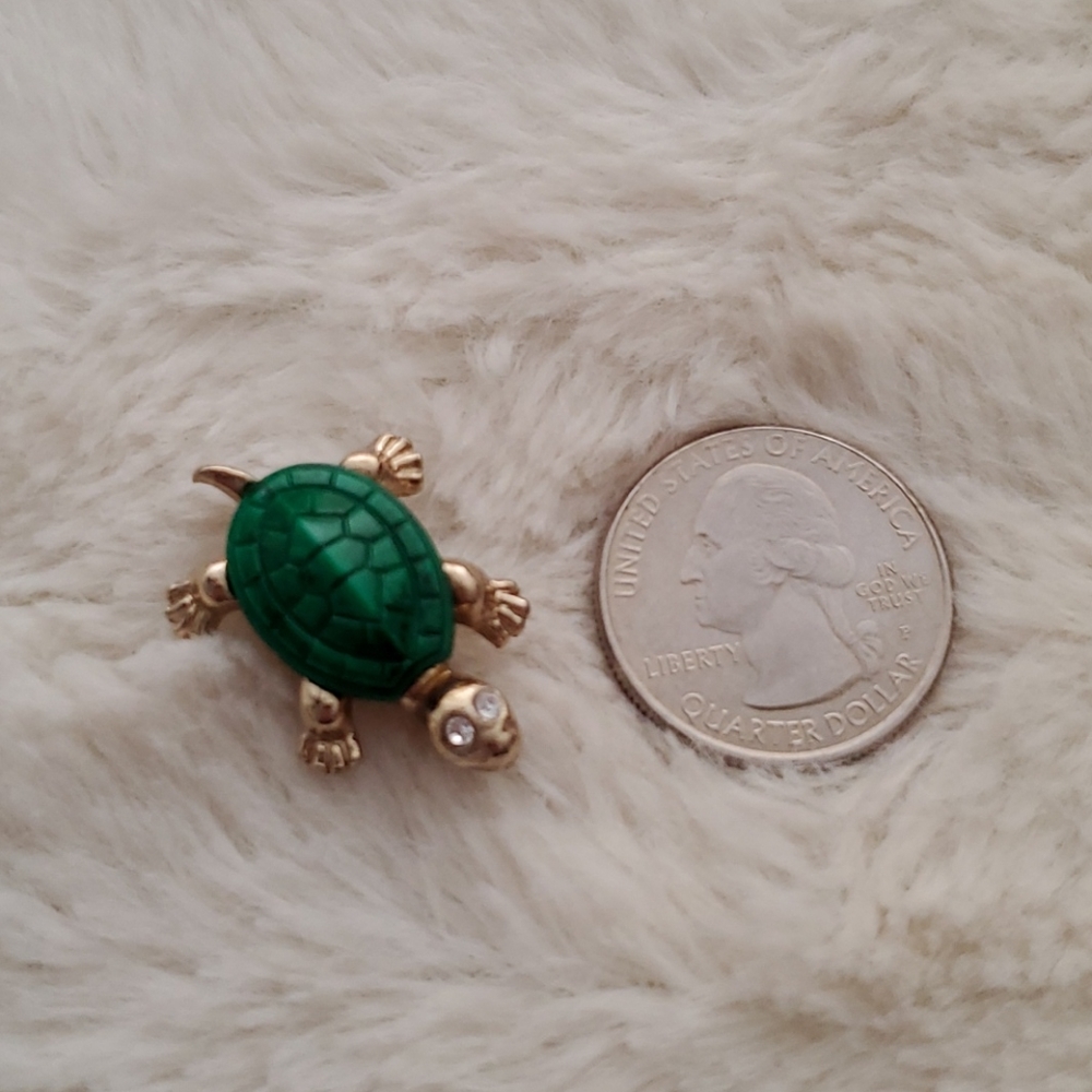 Tiny Turtle Pin with Rhinestones NWOT! - Picture 6 of 8